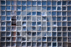 Wall made of Square Glass Blocks
