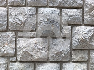A wall made of stone blocks