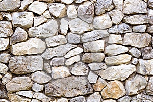 Wall made of stones of irregular shape.