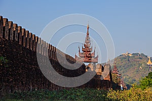 Wall at Mandalay Palace , Mandalay in Myanmar (Burmar)