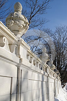 Wall of Marble House estate at Bellevue Avenue, Newport, Connecticut