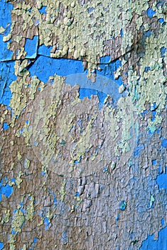 Wall with marked weathered pattern paint