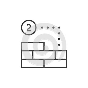 Wall material line outline icon