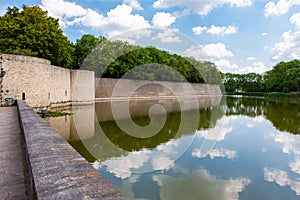 Wall and moat around Ypres, Ieper, Belgium