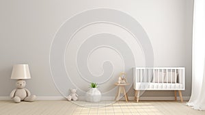 Wall mock up in children room interior background. Generative Ai