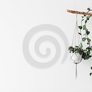 Wall mockup. Coastal Scandinavian interior style. 3d rendering, 3d illustration