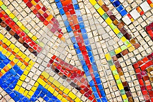 wall, mosaic of multicolored stones, texture,background. fon.