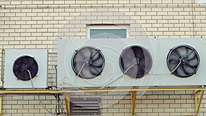 A wall mounted industrial heating and cooling system of mall building