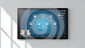 Smart Home Automation Control Panel with Security Camera Feed