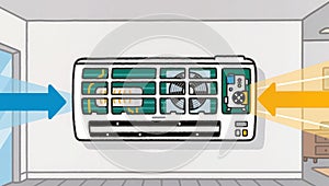 Wall-Mounted Split AC Diagram Showing Internal Components â AI Generated Content