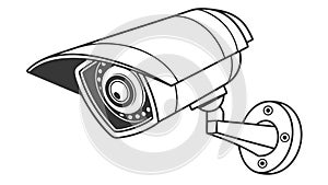 Wall-Mounted Surveillance Camera for Safety, vector design Generative AI