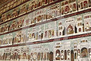 Wall mural at Sultan Tipu`s Summer Palace