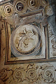 Wall murals, Pompeii Archaeological Site, nr Mount Vesuvius, Italy