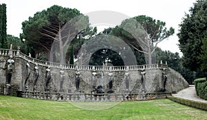 Wall With Muses Pegasus Fountain Villa Lante Italy photo