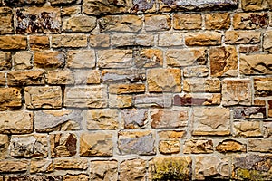 Wall of nature stones