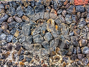 Wall of nature stones