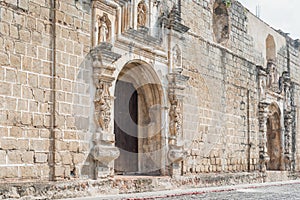 Wall near Hermano Pedro Hospital, Antigua Guatemala. photo