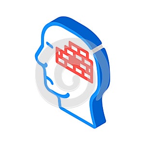 wall neurosis problem isometric icon vector illustration