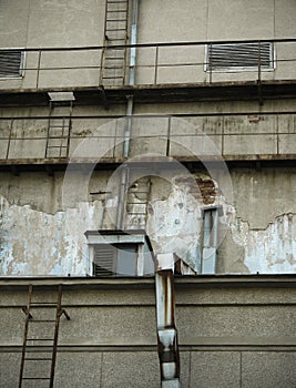 Wall with old building roof