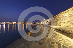 The wall of the old castle fortress in the city of Kos, Greece,