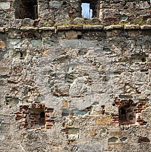 Wall of the old castle in Ukraine