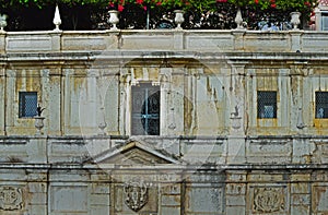 The wall of an old house in Lisbon