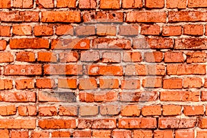 Wall of old red brick, grunge style background texture, can use for design.