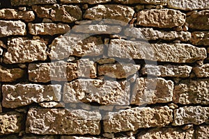 Wall of old stone bricks as an abstract background.