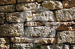 Wall of old stone bricks as an abstract background.