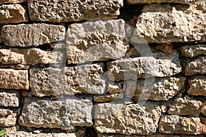 Wall of old stone bricks as an abstract background.