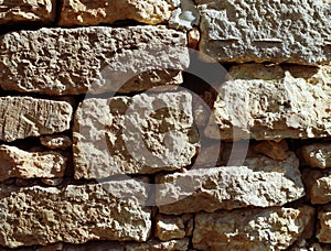 Wall of old stone bricks as an abstract background.