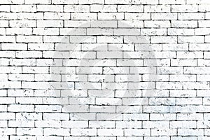 Wall of old white brick, grunge style background texture, can use for design.