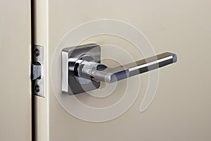 Wall with opened door with a doornob