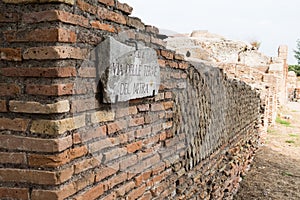 Wall in Ostia antica ruins