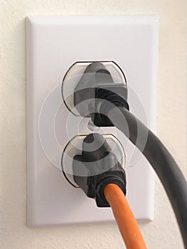 Wall Outlet - Black and Orange Plug