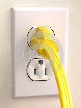 Wall Outlet - Yellow Plug