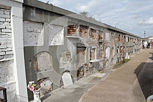 A wall of oven crypts in a New Orleans cemetery photo