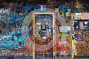 Wall painted graffiti in Amsterdam