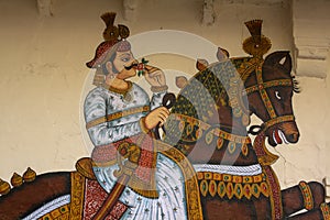 Wall painting city palace udaipur