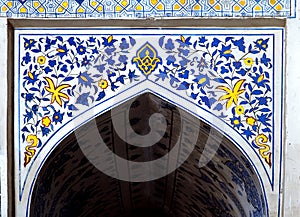 Wall painting of Kok Gumbaz mosque, Uzbekistan photo