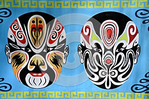 Wall painting of local opera masks