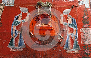 Wall painting in old Varanasi city