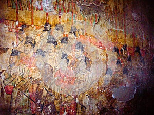Wall Painting in the Tomb of Crown Prince Yide, Son of Emperor Zhongzong in Tang Dynasty, Xian, China