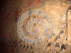 Wall Painting in the Tomb of Crown Prince Yide, Son of Emperor Zhongzong in Tang Dynasty, Xian, China