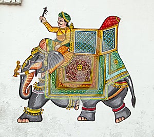 Wall painting in Udaipur at a local house