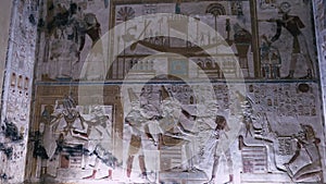 Wall Paintings In The Ancient Egyptian Temple Of Abydos