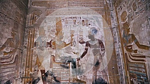 Wall Paintings In The Ancient Egyptian Temple Of Abydos