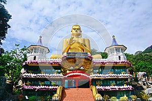 Wall Paintings And Buddha Statues At Dambulla Cave Golden Temple photo