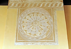 Wall paintings in the cloister of the Convent of Santiago in Calera de Leon, Badajoz province, Spain