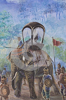 Wall paintings of War elephants
